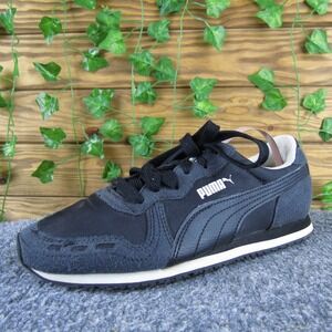 Puma Black Suede Nylon Low Top Sneakers Women's Size 6 Casual Running Shoes